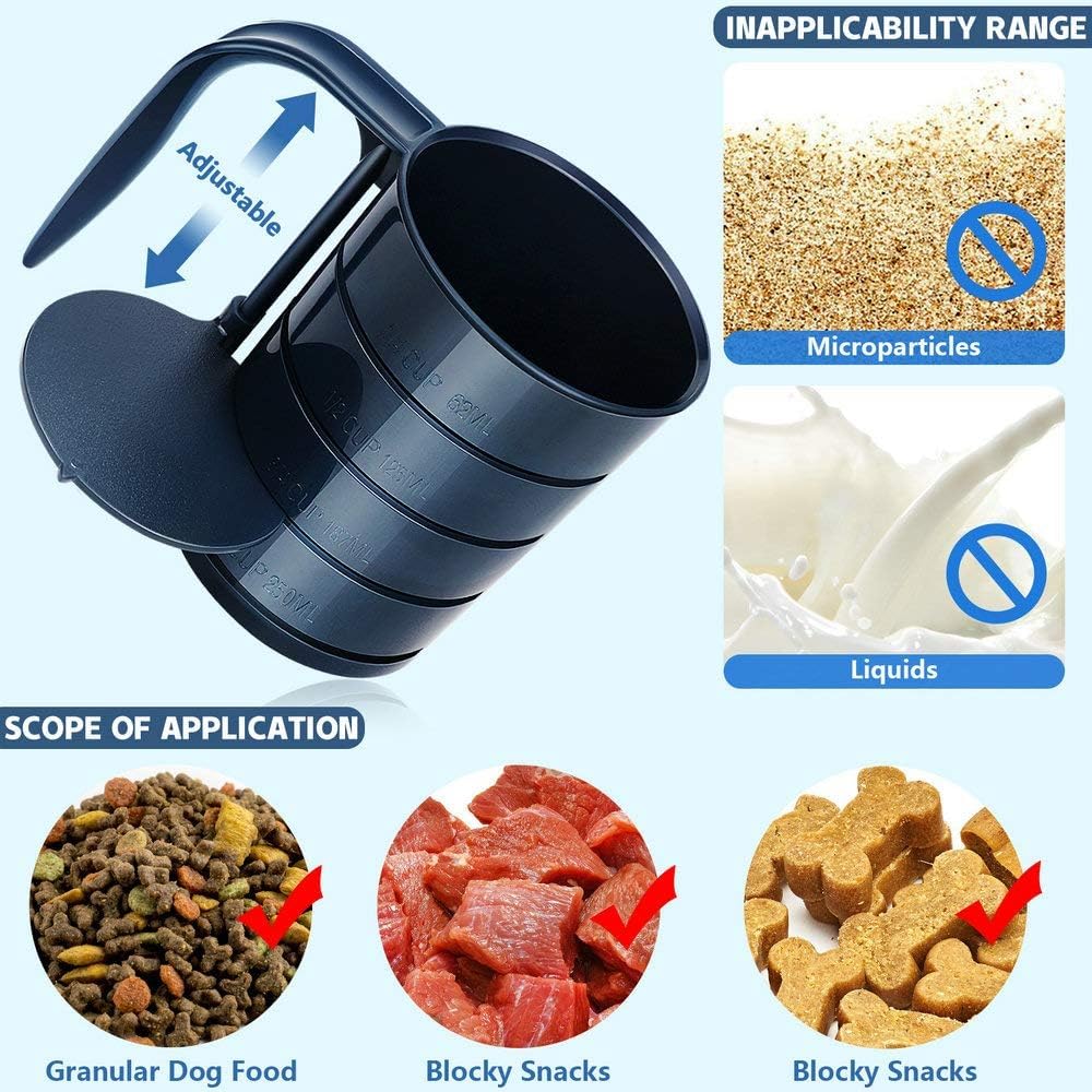 Joansan Dog Food Scoops, Adjustable Pet Food Cup for Dogs Feeding