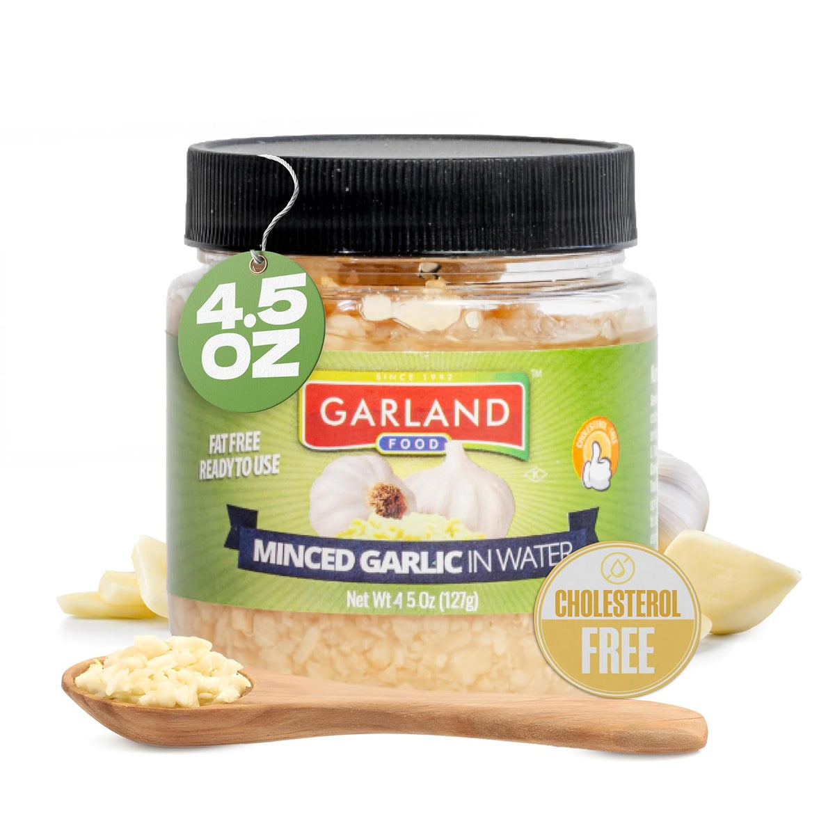 Garland Foods Minced Garlic in Water 9.5 oz | Squeezable Bottle