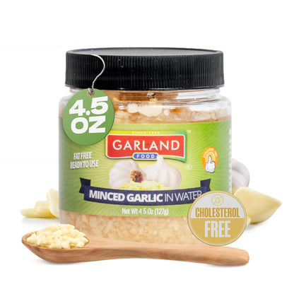 Garland Foods Minced Garlic in Water 9.5 oz | Squeezable Bottle
