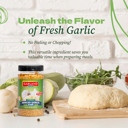 Garland Foods Minced Garlic in Water 9.5 oz | Squeezable Bottle