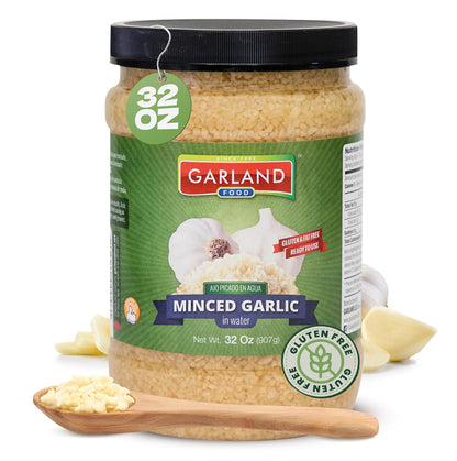 Garland Foods Minced Garlic in Water 9.5 oz | Squeezable Bottle