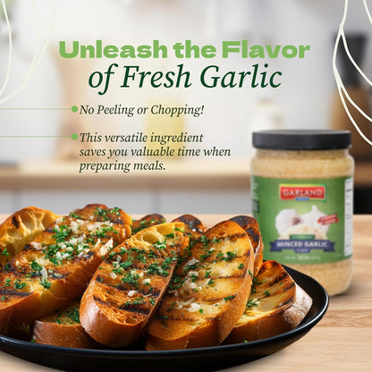 Garland Foods Minced Garlic in Water 9.5 oz | Squeezable Bottle