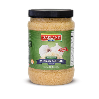Garland Foods Minced Garlic in Water 9.5 oz | Squeezable Bottle