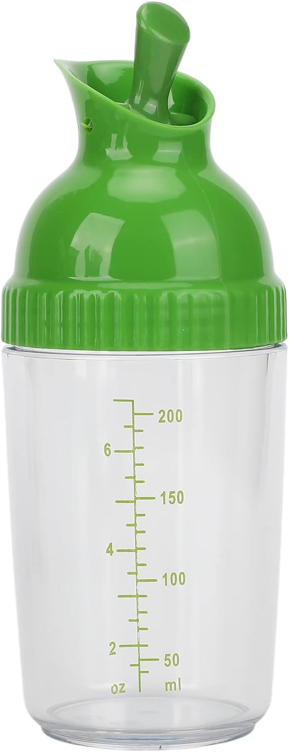 Salad Dressing Shaker, Salad Dressing Shaker BPA Free Prevent Leakage Salad Dressing Jar with Lid for Kitchen (Black) (green) 200ml