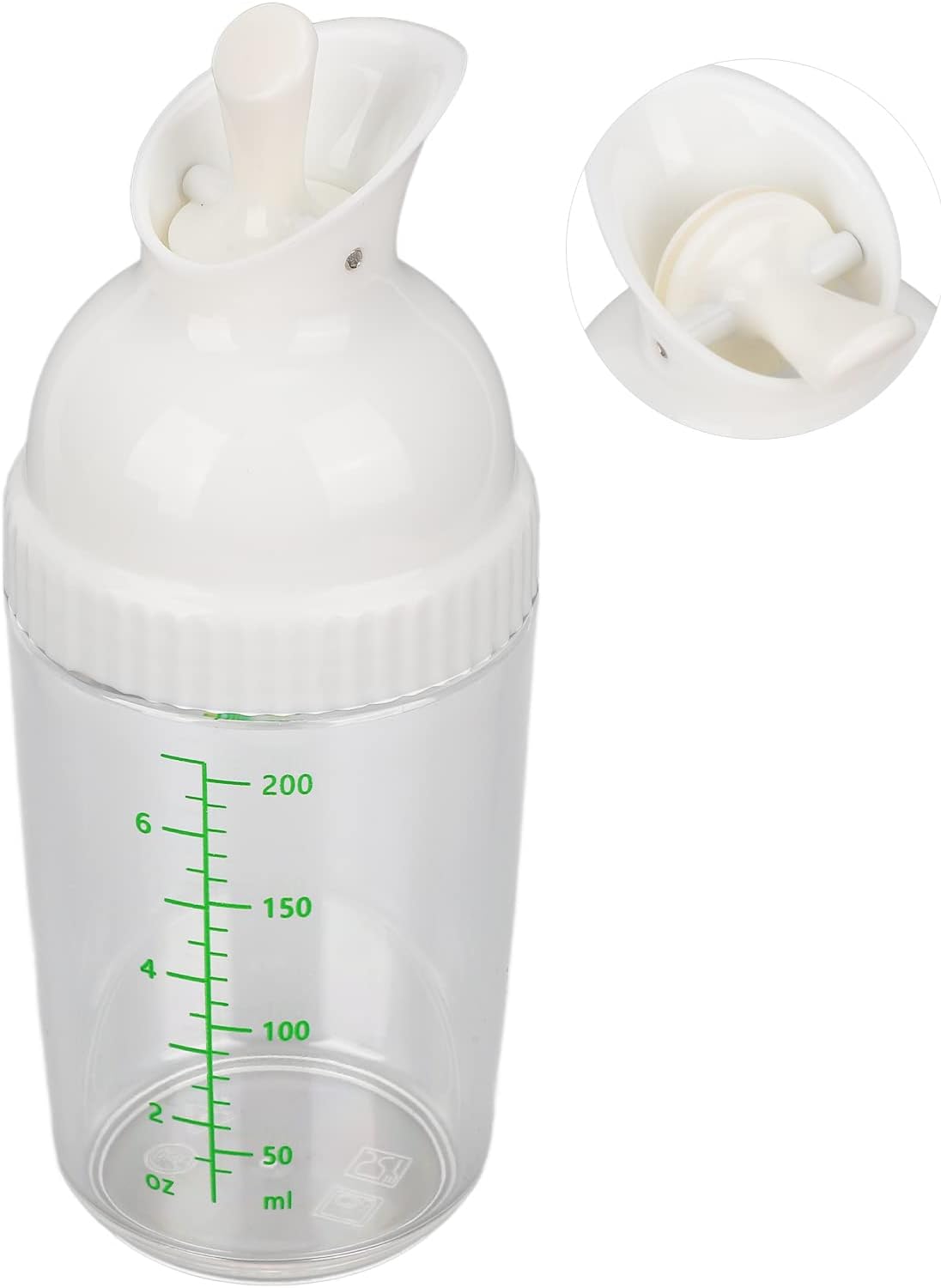 Salad Dressing Shaker, Salad Dressing Shaker BPA Free Prevent Leakage Salad Dressing Jar with Lid for Kitchen (Black) (green) 200ml