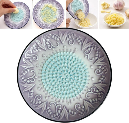 Premium Ceramic Garlic Grater Plate,Exquisitely Handcrafted Ginger Grater Plate,Modern Design Multipurpose Grinder Plates Burnishing Machine for Fruits Vegetables Ginger Garlic Onion (White)