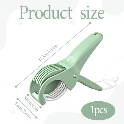 Food Manual Slicer, Multifunctional Banana Slicer And Vegetable Cutter, Stainless Steel Slicers Cutter With Abs Handle, For Banana Sausages, Cucumbers, Strawberries, Grape(Green)
