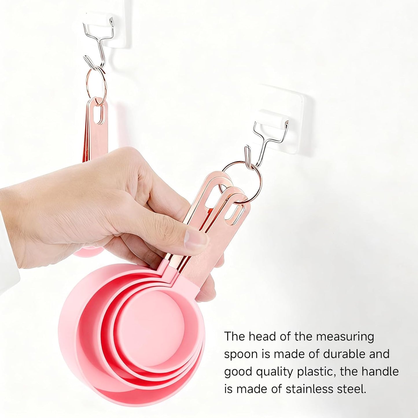Measuring Cup and Measuring Spoon Set, 8PCS Liquid Measuring Cup Set or Dry Measuring Cup Set, Measuring Spoon Set with Stainless Steel Handle, Nesting Kitchen Measuring Tool (black)