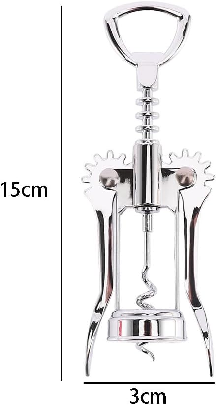 Stainless Steel Wing Corkscrew Wine Opener,Portable Waiters Corkscrew Cork and Beer Cap Bottles Opener Remover for Kitchen Restaurant Bars Use