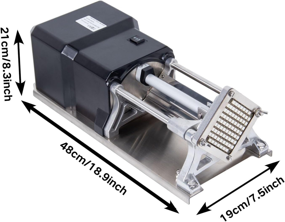 Electric Commercial French Fry Cutter Machine With 1/2 1/4 3/8 Inch Stainless Steel Blades Professional Potato For Potatos And Vegetables
