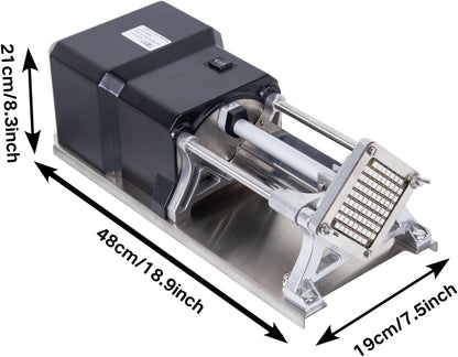 Electric Commercial French Fry Cutter Machine With 1/2 1/4 3/8 Inch Stainless Steel Blades Professional Potato For Potatos And Vegetables
