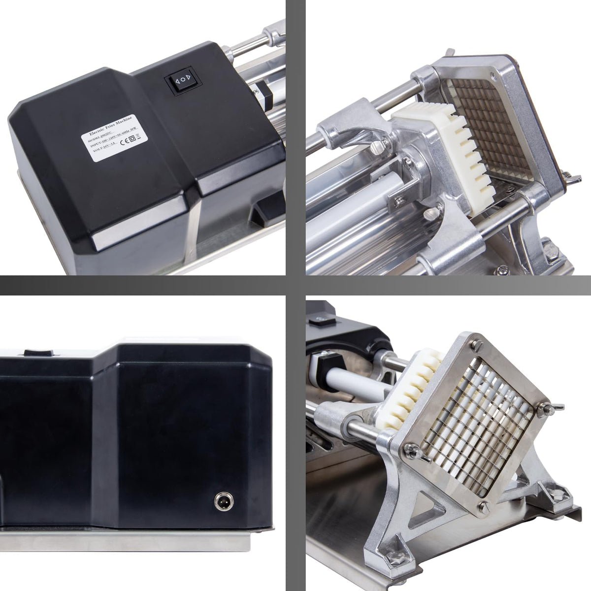 Electric Commercial French Fry Cutter Machine With 1/2 1/4 3/8 Inch Stainless Steel Blades Professional Potato For Potatos And Vegetables