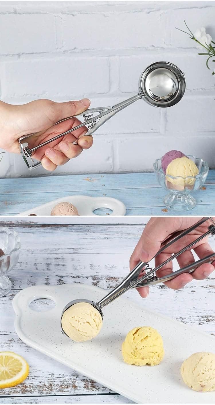 Medium Cookie Scoop, 2.8 Tbsp / 42 ml / 1.4 oz,2 inches / 5 CM Ball, 18/8 Stainless Steel,Secondary Polishing, Ice Cream Scoop,Dough Scoop Cupcake Scoop Melon Baller.