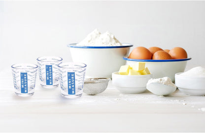 Mini Measure Heavy Glass, 20-Incremental Measurements Multi-Purpose Liquid and Dry Measuring Shot Glass, White