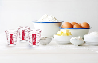Mini Measure Heavy Glass, 20-Incremental Measurements Multi-Purpose Liquid and Dry Measuring Shot Glass, White
