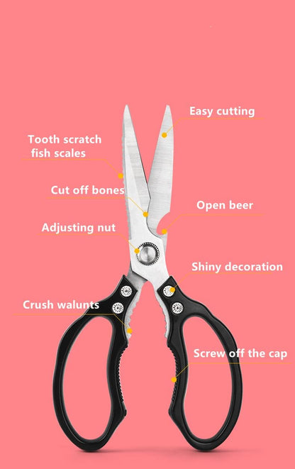 AWinjoy Kitchen Scissors, Heavy Duty Sharp Shears Dishwasher Safe, Kitchen Accessories Cooking Shears for Meat Chicken Fish Poultry Herb Bread (gold)