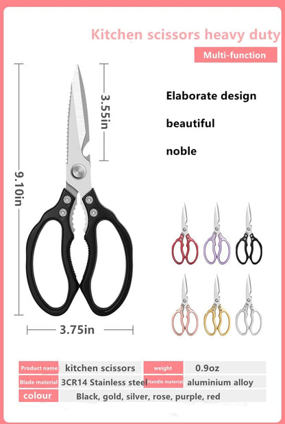 AWinjoy Kitchen Scissors, Heavy Duty Sharp Shears Dishwasher Safe, Kitchen Accessories Cooking Shears for Meat Chicken Fish Poultry Herb Bread (gold)