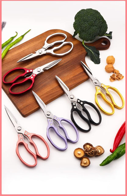 AWinjoy Kitchen Scissors, Heavy Duty Sharp Shears Dishwasher Safe, Kitchen Accessories Cooking Shears for Meat Chicken Fish Poultry Herb Bread (gold)