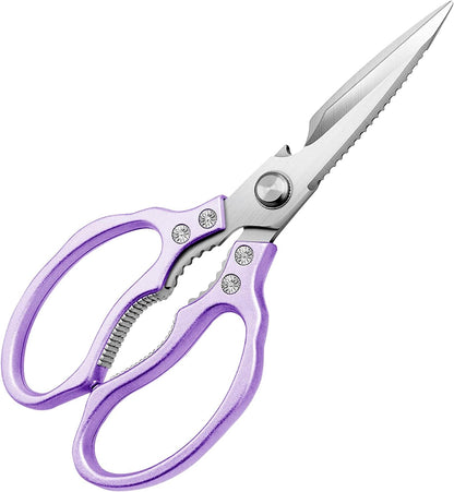 AWinjoy Kitchen Scissors, Heavy Duty Sharp Shears Dishwasher Safe, Kitchen Accessories Cooking Shears for Meat Chicken Fish Poultry Herb Bread (gold)