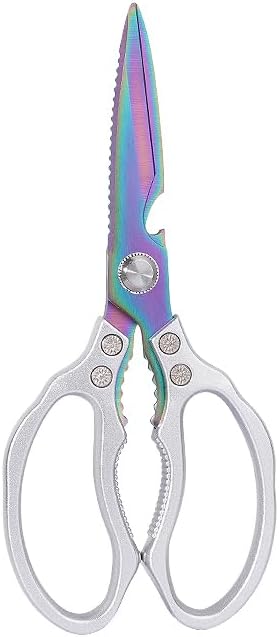 AWinjoy Kitchen Scissors, Heavy Duty Sharp Shears Dishwasher Safe, Kitchen Accessories Cooking Shears for Meat Chicken Fish Poultry Herb Bread (gold)