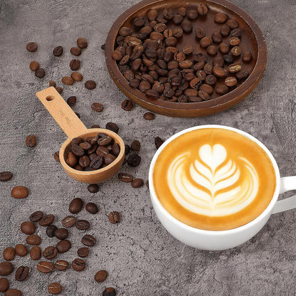 4 PCS Wooden Measuring Spoons Coffee Measuring Scoop Wooden Scoops for Jars 1 Tablespoon Beech Coffee Scoop Small Sugar Scoops for Canister for Ground Coffees Beans Sugar Tea Bath Salt Containers