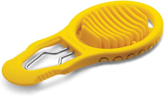 Eggler 2-in-1 Hard Boiled Egg Peeler & Slicer | Compact shell cracker and topper gadget with peeling tool and built-in wire slicer