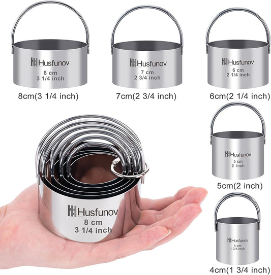 Biscuit Cutter Set, Round Cookie Cutters with Handle