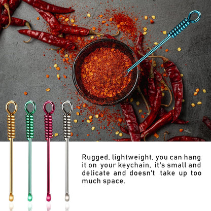 25 Pcs Mini Spoon Tiny Shovel Spoon Portable Scoop Pendant Tiny Powder Spoons for Spices Salts Sand Spice Scoop