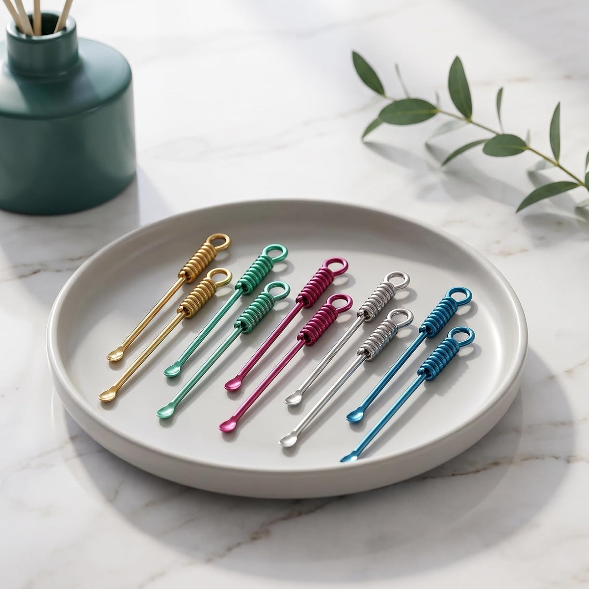 25 Pcs Mini Spoon Tiny Shovel Spoon Portable Scoop Pendant Tiny Powder Spoons for Spices Salts Sand Spice Scoop