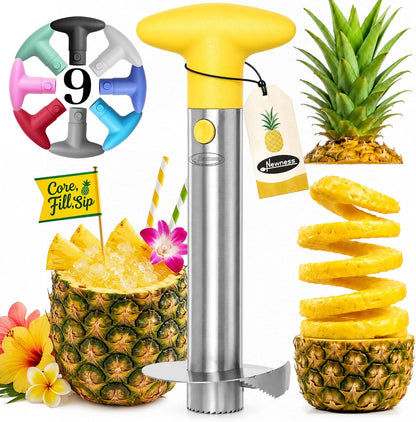 Pineapple Corer, [Upgraded, Reinforced, Thicker Blade] Newness Premium Pineapple Corer Remover, Stainless Steel Pineapple Core Remover Tool for Home & Kitchen with Sharp Blade for Diced Fruit Rings