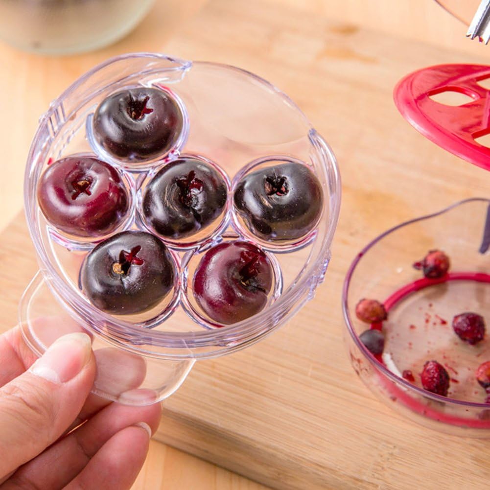 Cherry Pitter, Cherrystone Remover Mess Free 6 Capacity At Once Dishwasher Safe-6 Cherries,cherry picker