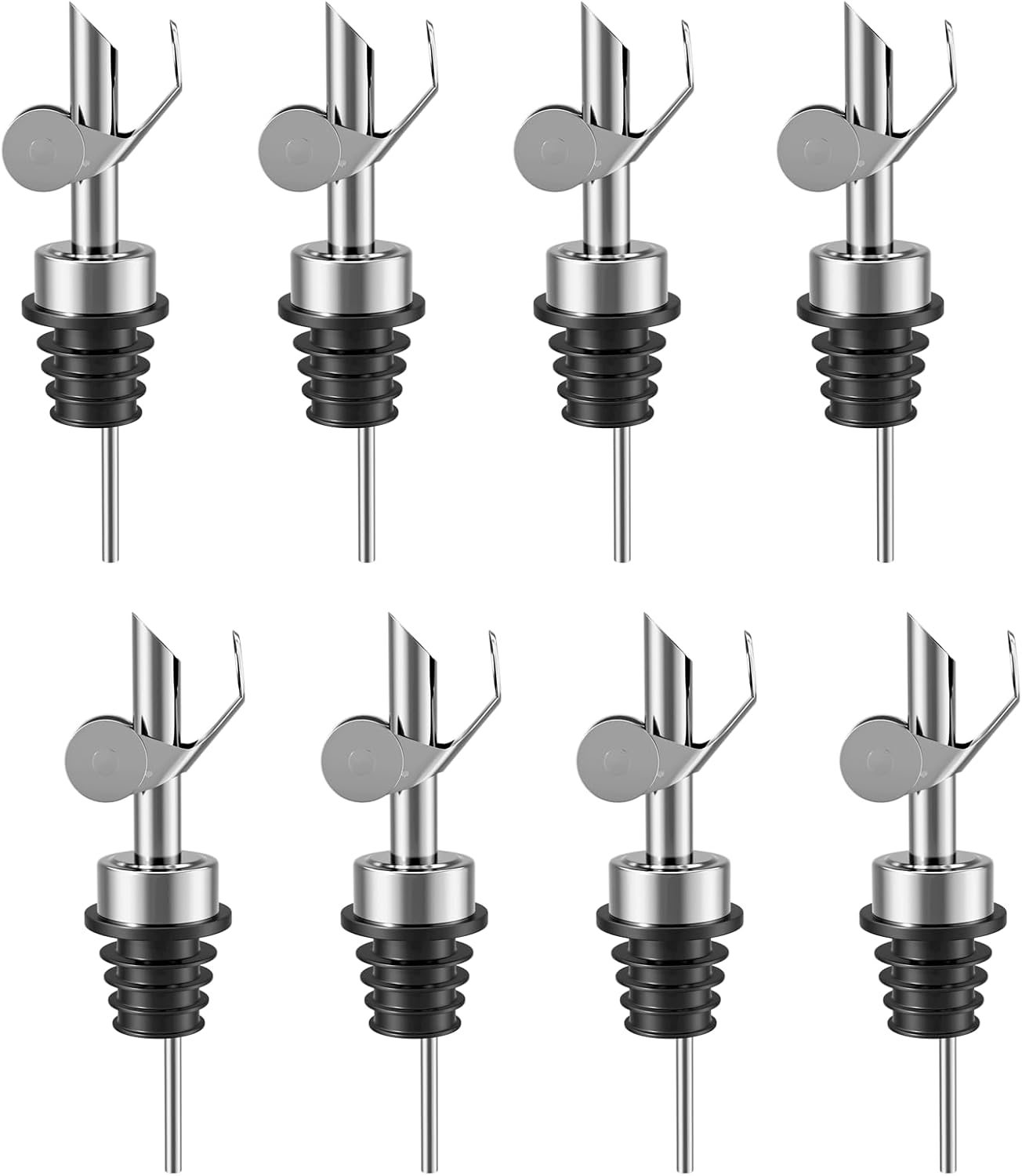 Olive Oil Dispenser Spout, Weighted Liquor Pour Spout, Syrup Dispenser Spout, Stainless Steel Automatic Pour Spouts for Liquor Bottles, Oil Bottles, Vinegar, Syrup and Alcohol 2 Pack Golden