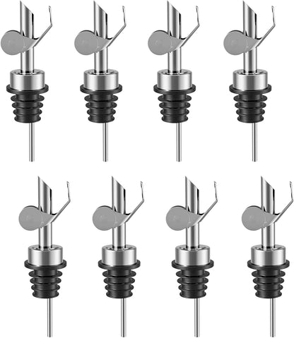 Olive Oil Dispenser Spout, Weighted Liquor Pour Spout, Syrup Dispenser Spout, Stainless Steel Automatic Pour Spouts for Liquor Bottles, Oil Bottles, Vinegar, Syrup and Alcohol 2 Pack Golden
