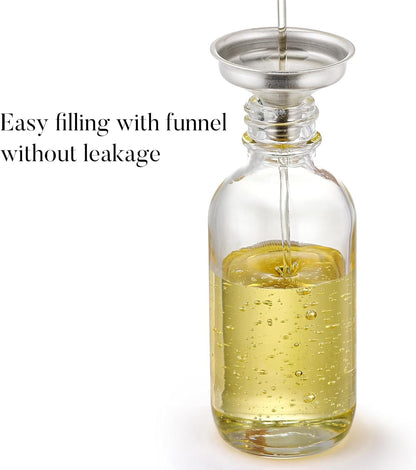 4 Pcs, 1 oz Golden Cap Clear Dropper Bottles (30ml) with 1 Funnel & 4 Labels - Glass Tincture Bottles with Eye Droppers - Leakproof Essential Oil Bottles for Health, Personal Care & Beauty
