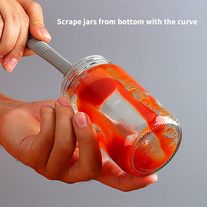Silicone Mini Small Spatula, Curved Kitchen Can Jar Spatula