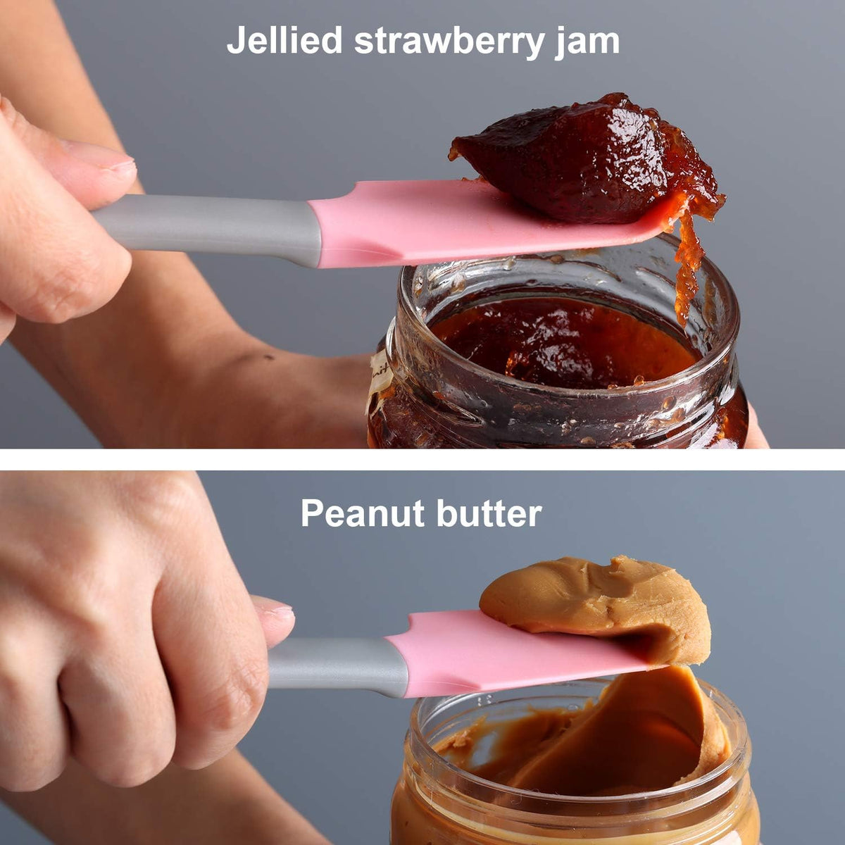 Silicone Mini Small Spatula, Curved Kitchen Can Jar Spatula