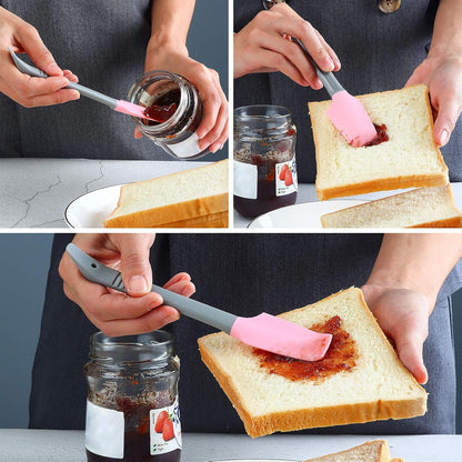 Silicone Mini Small Spatula, Curved Kitchen Can Jar Spatula