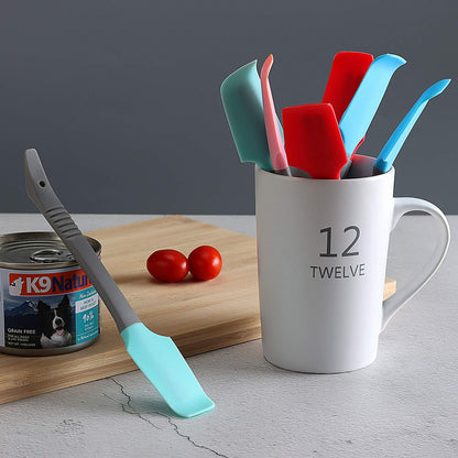Silicone Mini Small Spatula, Curved Kitchen Can Jar Spatula