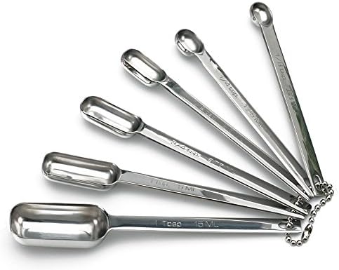Endurance Stainless Steel Spice Measuring Spoons, Set of 6 | 1/8 tsp to 1 Tbsp Measurements | Nest for Easy Storage | Dishwasher Safe | Dry or Liquid | Baking or Cooking