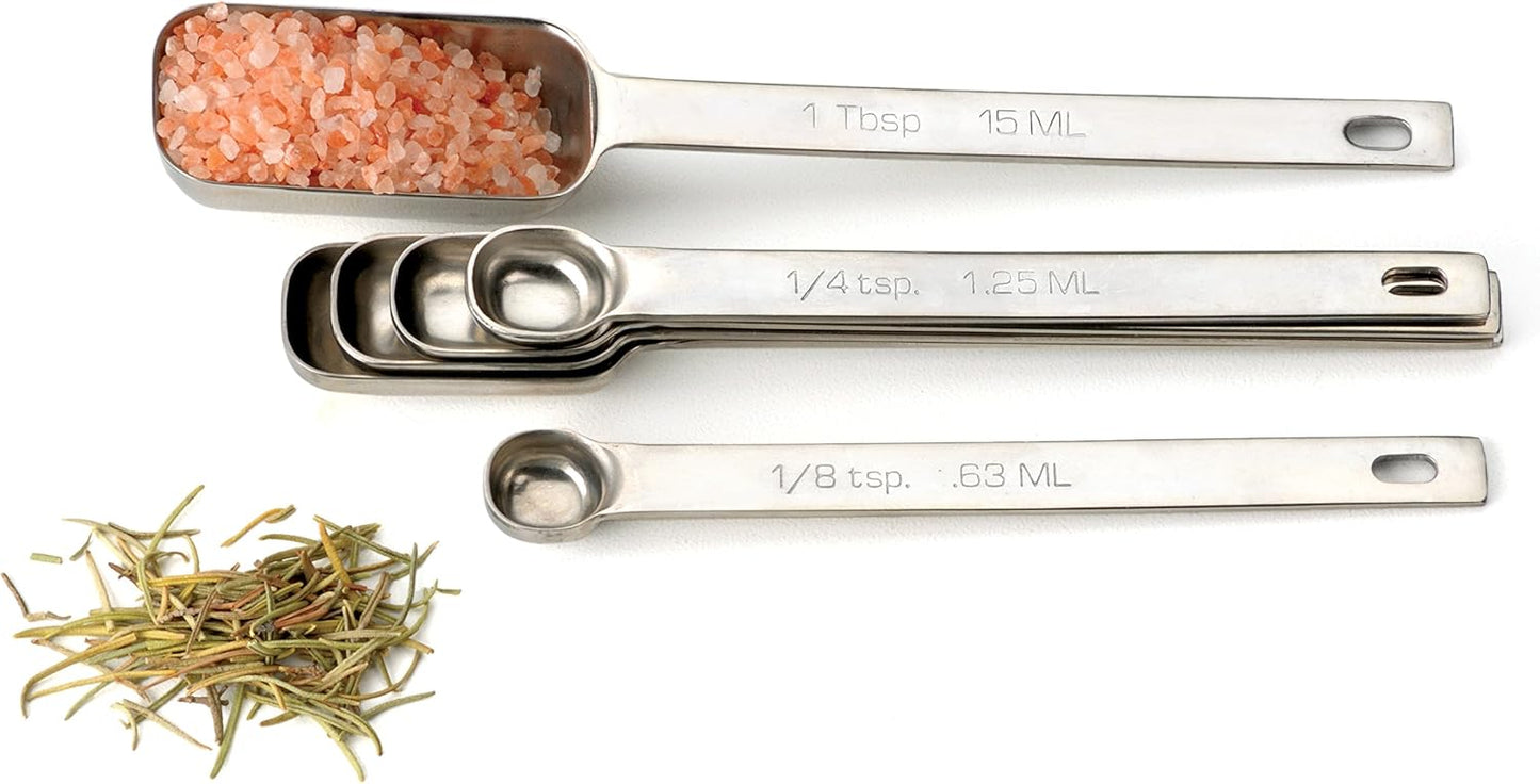 Endurance Stainless Steel Spice Measuring Spoons, Set of 6 | 1/8 tsp to 1 Tbsp Measurements | Nest for Easy Storage | Dishwasher Safe | Dry or Liquid | Baking or Cooking