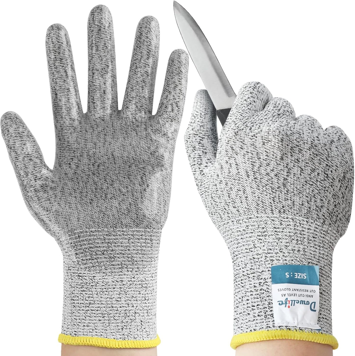 Cut Resistant Gloves Food Grade Level 5 Protection, Safety Kitchen Cut Gloves for Chef Oyster Shucking Mandolin Knife Butcher Meat Cutting
