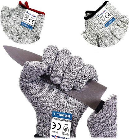 Cut Resistant Gloves Food Grade Level 5 Protection, Safety Kitchen Cut Gloves for Chef Oyster Shucking Mandolin Knife Butcher Meat Cutting