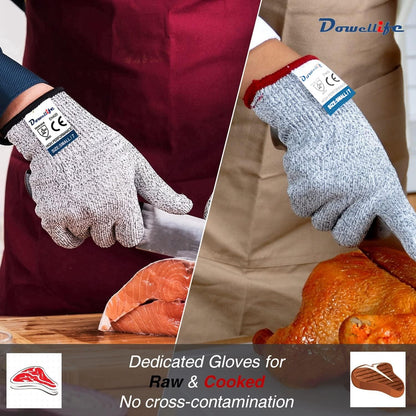 Cut Resistant Gloves Food Grade Level 5 Protection, Safety Kitchen Cut Gloves for Chef Oyster Shucking Mandolin Knife Butcher Meat Cutting