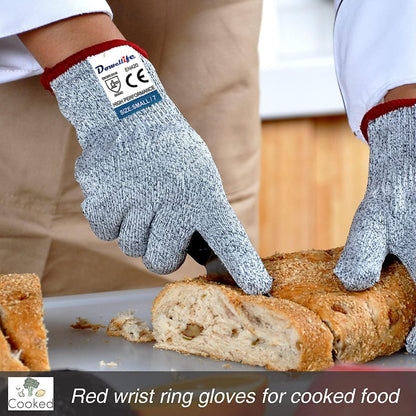 Cut Resistant Gloves Food Grade Level 5 Protection, Safety Kitchen Cut Gloves for Chef Oyster Shucking Mandolin Knife Butcher Meat Cutting