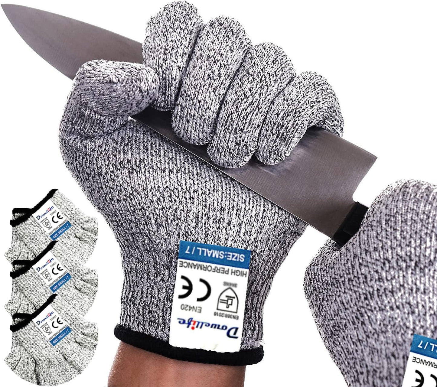 Cut Resistant Gloves Food Grade Level 5 Protection, Safety Kitchen Cut Gloves for Chef Oyster Shucking Mandolin Knife Butcher Meat Cutting