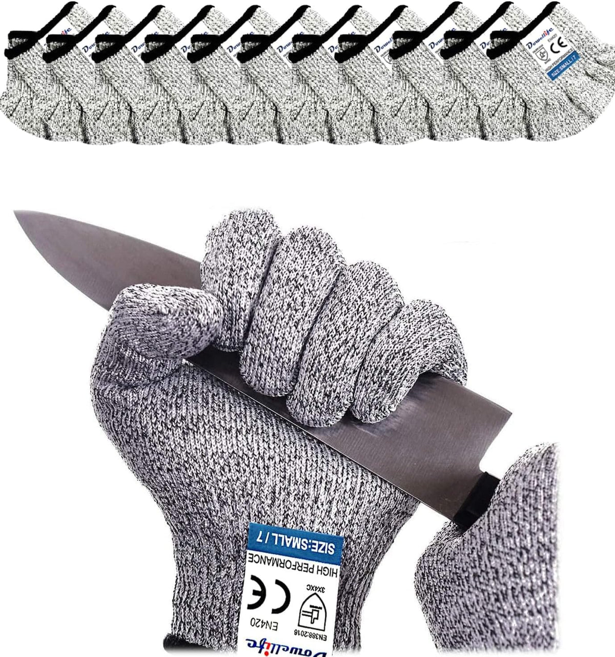 Cut Resistant Gloves Food Grade Level 5 Protection, Safety Kitchen Cut Gloves for Chef Oyster Shucking Mandolin Knife Butcher Meat Cutting