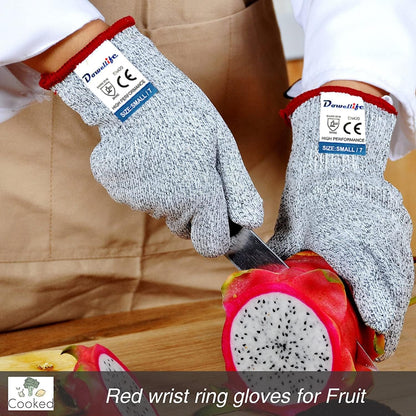 Cut Resistant Gloves Food Grade Level 5 Protection, Safety Kitchen Cut Gloves for Chef Oyster Shucking Mandolin Knife Butcher Meat Cutting