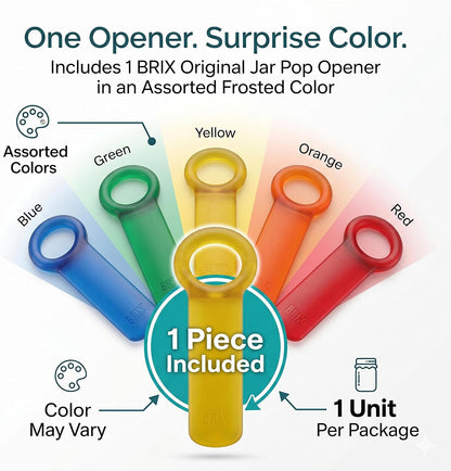 Original Jar Pop Opener, Great for Kids, Arthritis, and Carpal Tunnel Sufferers, Assorted Frosted Colors (Color May Vary) Pack of 1