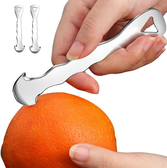 2 Pcs Orange Peeler Tool 304 Stainless Steel | Easy Citrus Peeler, Fruit Peeler & Peel Skin Remover for Oranges, Grapefruits, Lemon