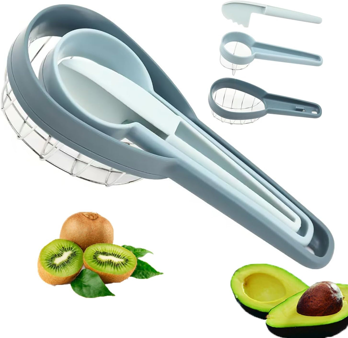 3 in 1 Stainless Steel Avocado Slicer Kiwi Cutter Slicer
